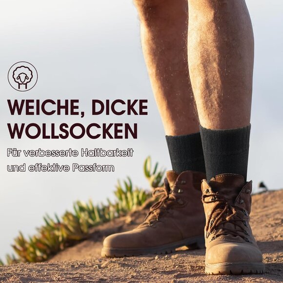 3 Pairs Thermal Socks for Men 6-13, Thick Warm Winter Outdoors Hiking Socks Mens - Picture 5 of 6